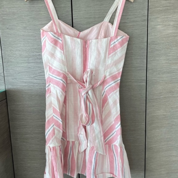 Parker Pink and White Striped Mini Dress - Picture 4 of 11